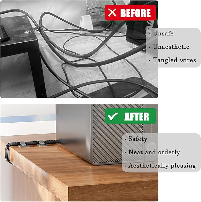 80PCS Hook and Loop Cable Ties, Hook and Loop Cable Straps, Under Desk Cable Management, Adhesive Cable Clips, Sticky-Back Cord Organizer for Desk, Household & Office Organization (Gray)