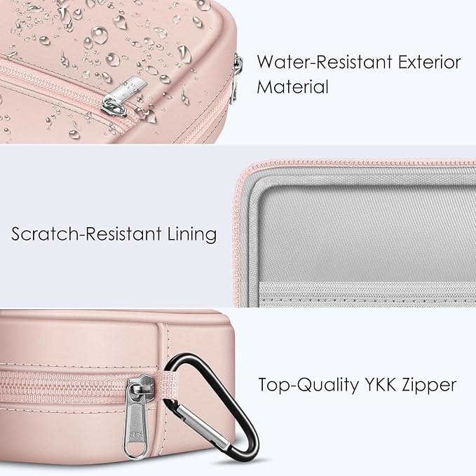 FINPAC Charger Case for MacBook, Small Electronic Organizer Bag for MacBook Power Adapter, Portable Pouch Travel Storage for Laptop Accessories, Magic Mouse, USB Drives, GoPro, Gadgets - Pink