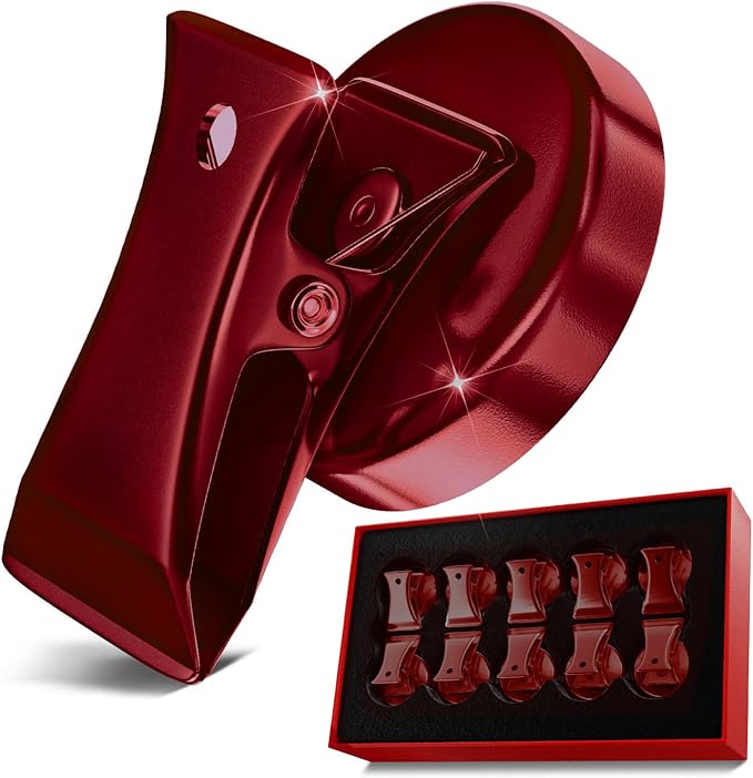 Force Magnet- Magnetic Clips Pack of 10 - Premium Quality Magnet Clips with Anti Scratch Pads - Make Notes, Remember Appointments and Hang Keys on Metal Surfaces-Heavy Duty (Red)