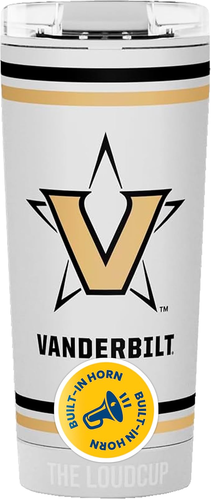The LoudCup Blow Horn Tumbler, Cheer & Sip 2-in-1 Reusable Water Bottle with Built-In Horn for Sports Games, Tailgates, Parties & Events, BPA-Free