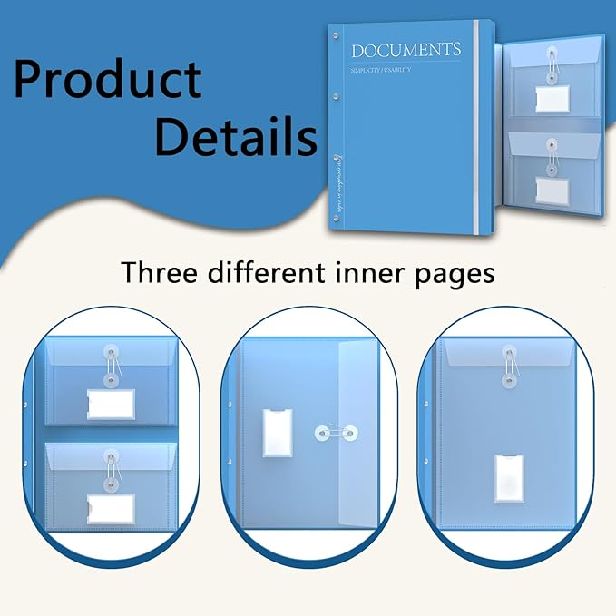 Important Document Organizer, Expanding File Folder Organizer for Papers, Passports, Birth Certificates, Portable for Home, School, Office Supplies