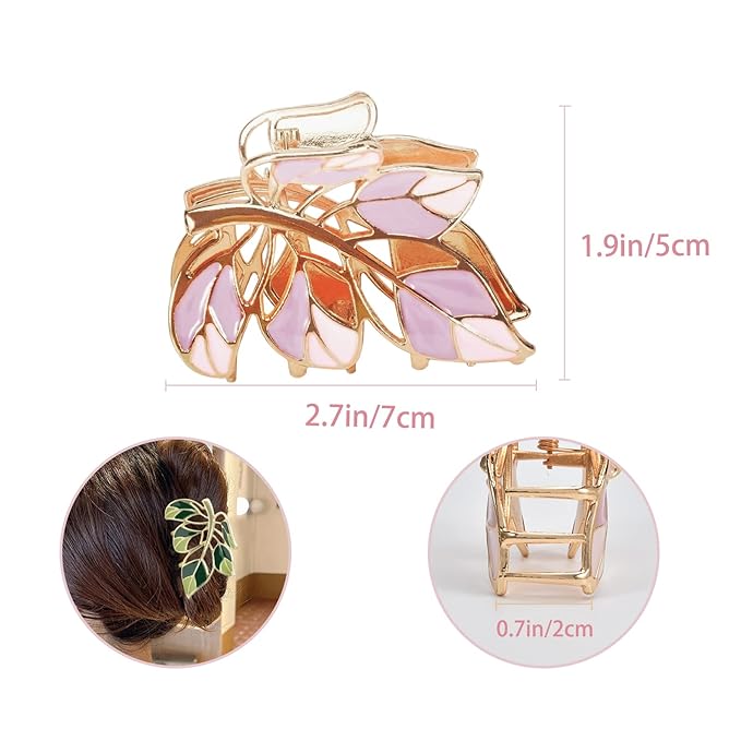 3-Piece Floral Metal Hair Accessories in 3 Colors: Barrettes, Claws, and Clips for Thin to Thick Hair - Elegant, Strong Hold, and Non-Slip