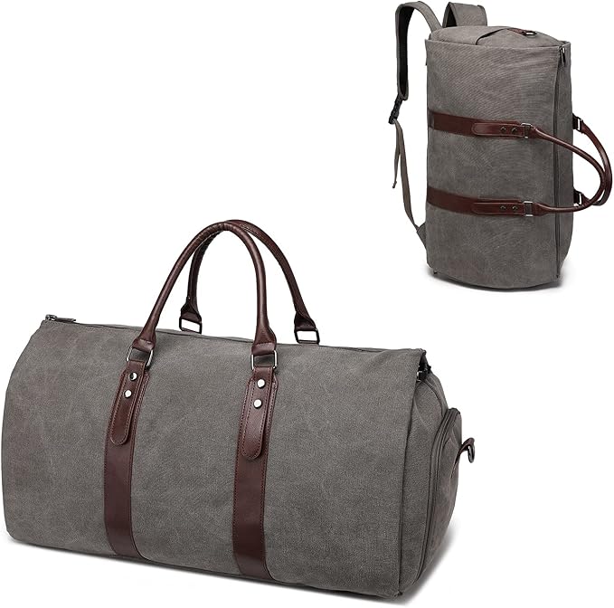 seyfocnia Convertible Travel Garment Bag, Carry-on Garment Duffel Bag for Men Women - 2-in-1 Hanging Suitcase Suit Business Travel Bag
