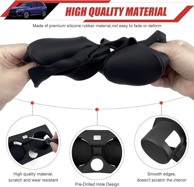 Cup Holder Coaster Fit for 2019-2023 BMW X5 Accessories Cup Holder Mat Pad Inserts Interior CupHolder Liner for 2023 BMW X5(for BMW X5)