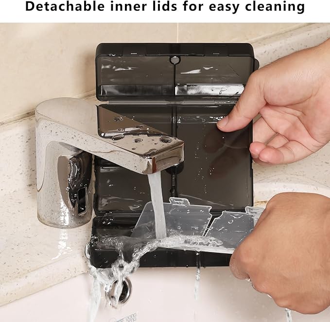 FYY 2 Pcs Daily Pill Organizer, 7 Compartments Portable Pill Case Travel Pill Organizer,[Folding Design]Pill Box for Purse Pocket to Hold Vitamins,Cod Liver Oil,Supplements and Medication-Clear Black