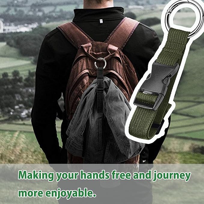 3PCS Add a Bag Luggage Strap Jacket Gripper, Luggage Straps Carry-on Baggage Suitcase Straps Belts Travel Accessories,Carry Your Extra Bags(Army Green)