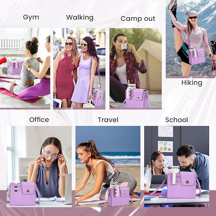 Outdoor Portable Crossbody Water Cup Purse Bag Water Bottle Carrier Bag with Phone Pocket Tumbler Carrier with Strap