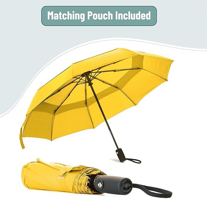 Mr. Pen- Windproof Travel Umbrella, Small Water-Resistant Automatic Folding Umbrella for Rain and Sun, Light, Compact and Portable for Women & Men, Fits Car & Backpack