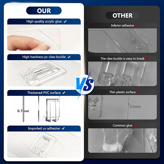 14 Pack Shower Caddy Replacement, Strong Hooks, No Drilling Shower Shelf, Hooks for Caddy, Soap Holder and Kitchen Racks