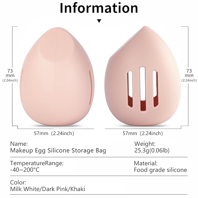 2PCS Beauty Blender Holder Powder Puff Storage, Breathable Makeup Sponge Case for Business or Travel