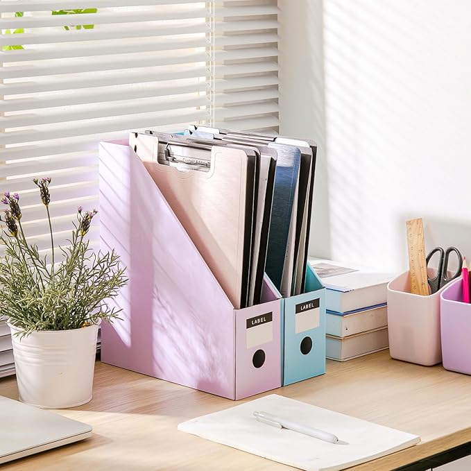 Y YOMA Clipboard Folder, A4 Foldable Plastic Clipboard with Metal Clip, 360° Rotating Cover, Waterproof Work Folder for Home, Office, School, Field Work, Outdoor - 4 Pack, Assorted Color