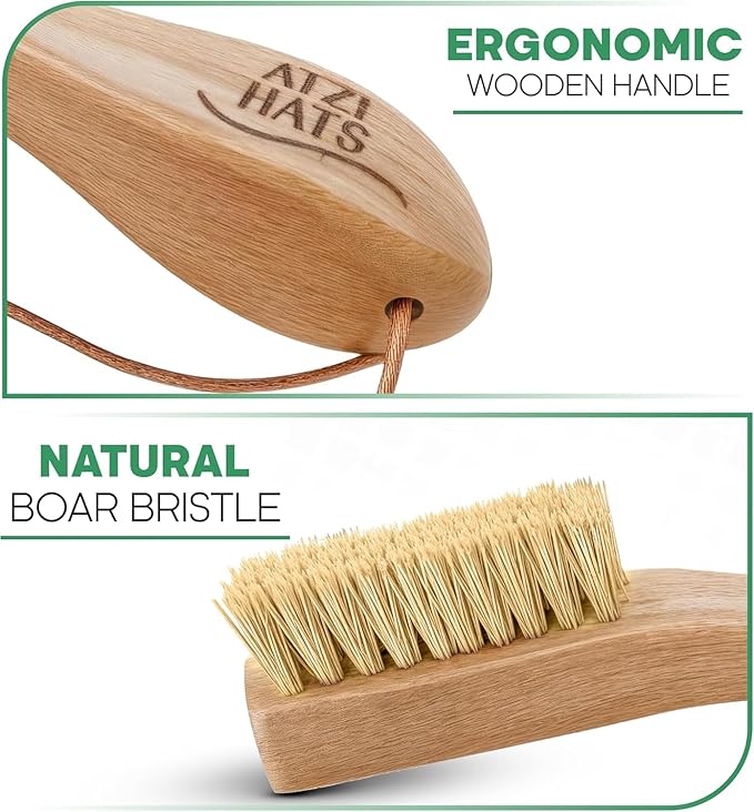 Laundry Stain Remover Clothes Brush Set of 2 Natural Soft Boar Bristle White & Black for Scrubbing Out Tough Stains on Delicate Fabrics, Knits, Cotton, Linens, Small Brush