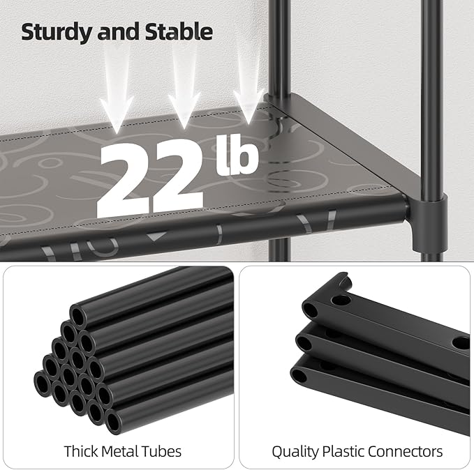 12 Tier Shoe Rack Tall, Shoe Rack Organizer, Large Capacity Holds 34-50 Pairs, Boot Rack Organizer for Entryway, Closet, Garage, Black