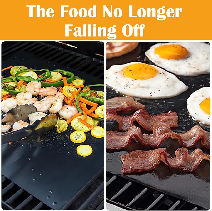 Dailyart Grill Mats for Outdoor Grill, Grill Mats Non Stick Set of 5 BBQ Grill Mat Baking Mats Teflon BBQ Grilling Accessories Reusable,Works on Gas, Charcoal, Electric Grill 15.75 x 13-Inch, Black