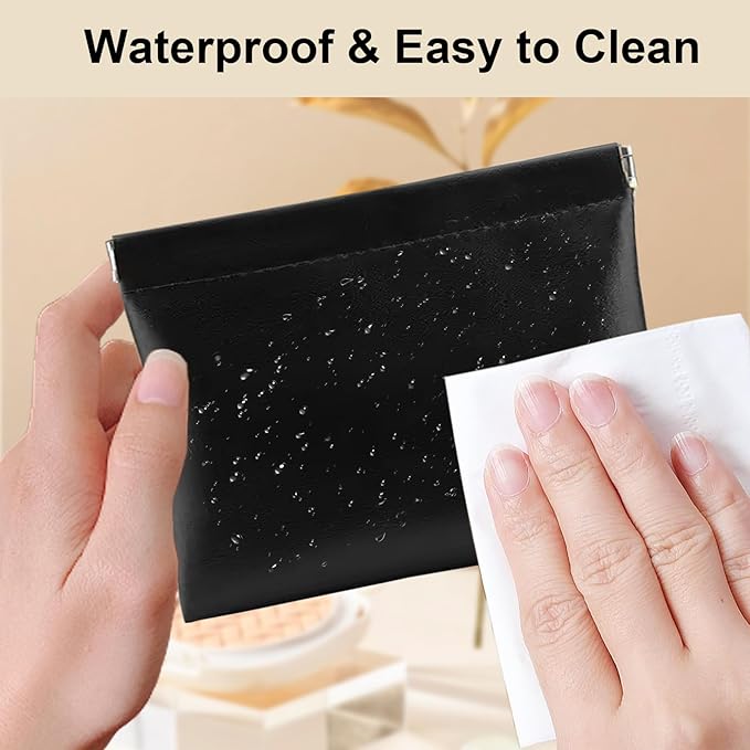 2 PCS Small Makeup Bag for Purse, mini Coin Purse for Women Lipstick Cosmetic Accessories Organizer, Mini Portable Cosmetic Bags, small Travel Kit Storage Pouch (1 Medium, 1 small), LQB-AA