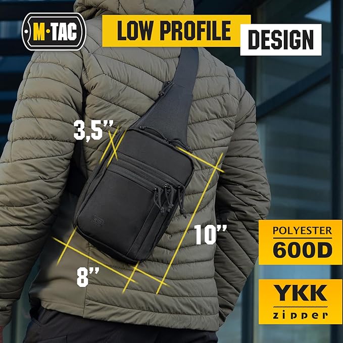 M-Tac CCW Sling Bag for Men & Women - EDC Shoulder Bag Tactical - Crossbody Concealed Carry Bag - Men's Chest Pack
