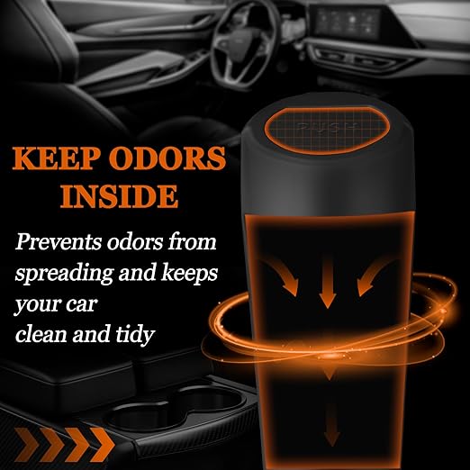 Car Trash Can with Lid, Leakproof Garbage Can with 40 Attached Trash Bags, Mini Essential Car Accessories for Interior for Car, Home, Office (Black)