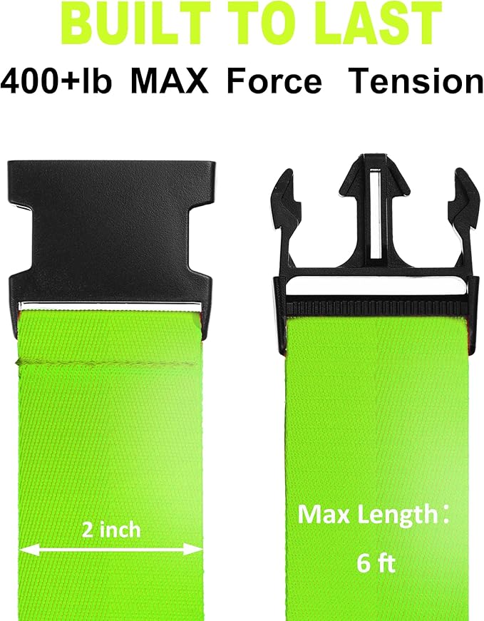 Luggage Straps for Suitcases TSA Approved Travel Belt 8 Pack by Chelmon (Green)