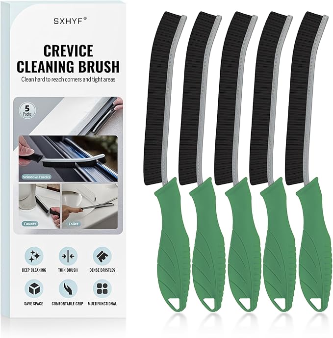 SXhyf Crevice Cleaning Brush - Grout Scrub Brush, House Cleaning Supplies, Gap Cleaning Tools, Home Essentials, Gifts for Women Men, Hard Bristle Crevice Cleaner Brush for Household Use, Bathroom