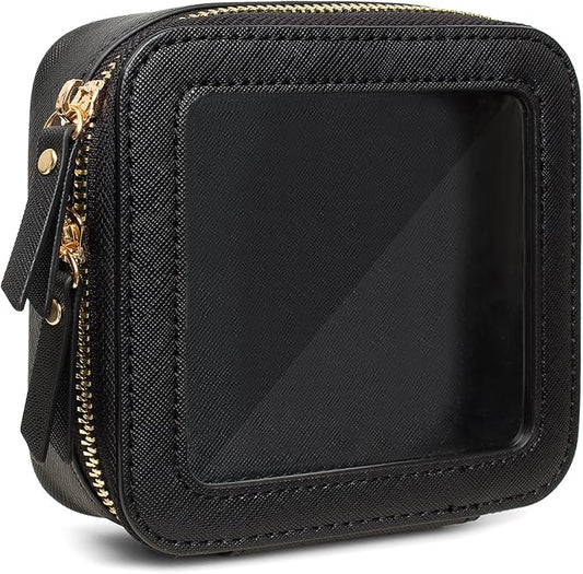 Small Clear Makeup Bag, Mini Makeup Pouch TSA Approved Toiletry Bag for Women Travel Makeup Bag Cute Clear Cosmetic Bag Waterproof Make Up Bag Organizer for Car Essentials