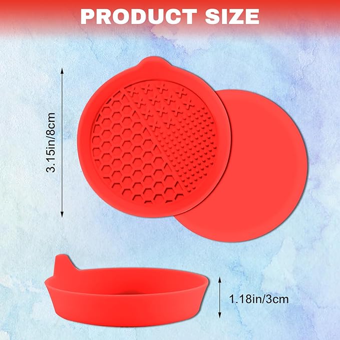 4PCS Car Cup Holder Coaster, Silicone Non-Slip Vehicle Insert Water Bottle Mat, Universal Insulation Drink Cup Pad Decor for SUV/Sedan/Truck, Automotive Interior Accessories (Red)