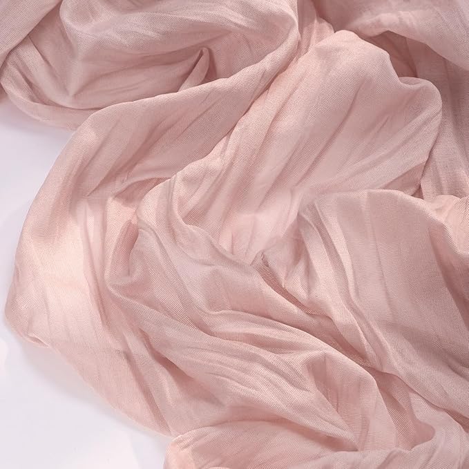 Socomi10pcs Pink Cheesecloth Table Runner Boho Rustic Gauze Dusty Pink Summer 120 inch 10FT Cheese Cloth Sheer Runner for Wedding Party Baby Shower Birthday Home Decor Holiday Decorations