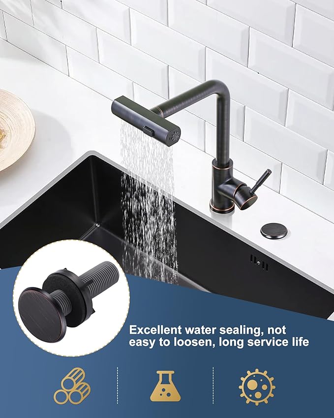 ARCORA Kitchen Sink Hole Cover: Premium Faucet Hole Plate Stopper Plug, Countertop Extra Hole Plastic Cap for Soap Dispenser Sprayer Tap, Oil Rubbed Bronze
