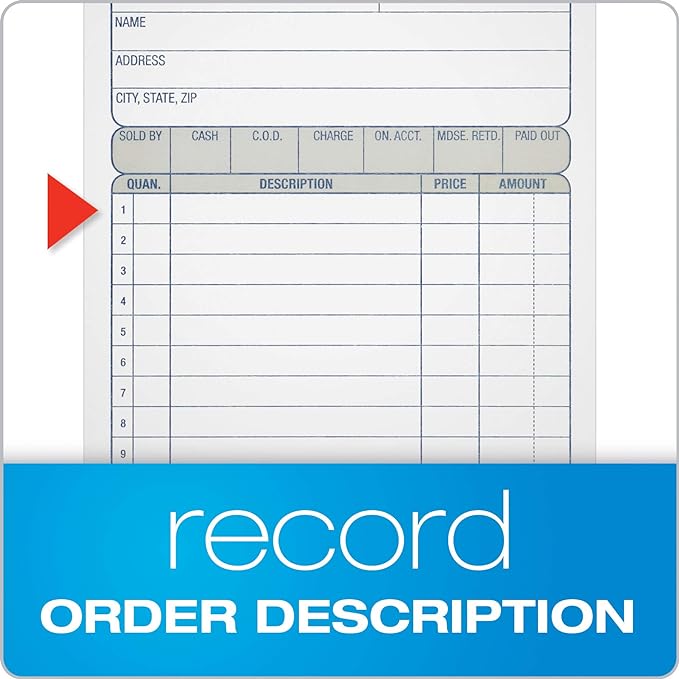 Adams Sales Order Books, 2-Part, Carbonless, White/Canary, 4-3/16" x 7-3/16", Bound Wraparound Cover, 50 Sets per Book, 3 Pack (DC4705-3)
