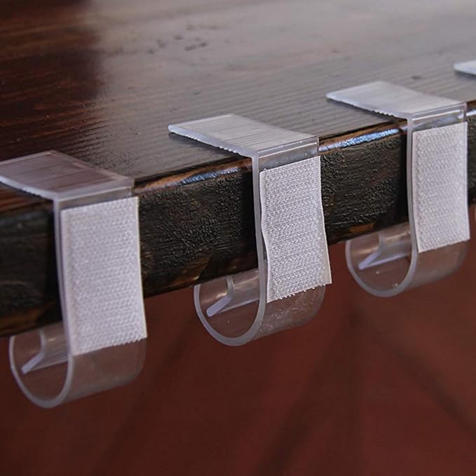 NAVADEAL Table Skirting Clips Tablecloth Clips for Table 1 1/2" - 2" with Hook | Pack of 24 | Great for Wedding Home Meeting Party Picnic Patio Banquet Indoor Outdoor Events