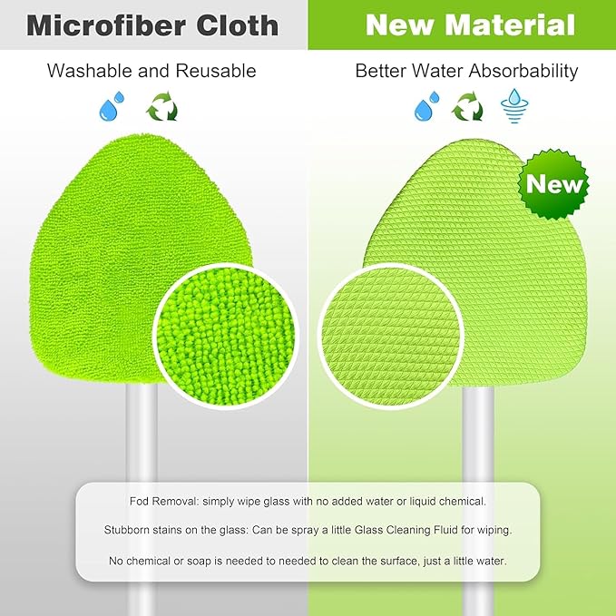 XINDELL 24-inch Windshield Cleaner Tool – Upgrade Large Head Car Interior&Exterior Window Cleaning Kit with Extendable Handle & 4 Microfiber Pads, Auto Wiper Brush for Car, Trucks, SUVs, RVs & Home