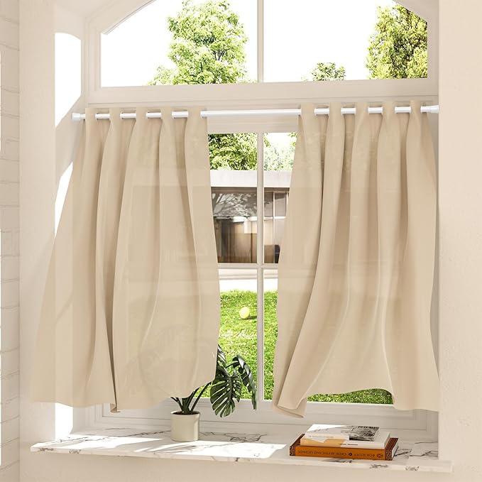 AIZESI Spring Tension Curtain Rods Short Tension Rod (White,28" to 48"-1Pcs)