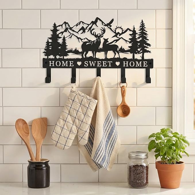 Deer Metal Key Holder for Wall Key Holder Wall Mount Key Rack Wall Mount Key Hooks for Wall Key Hanger