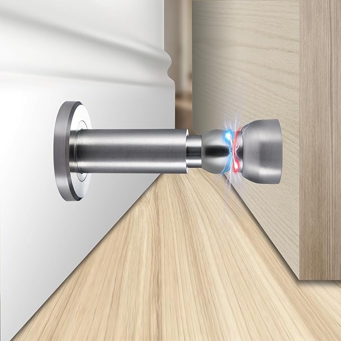 Door Stoppers – Heavy Duty Magnetic Door Stopper for Wall & Bottom of Door – Premium Adjustable Door Stop with Heavy-Duty Windproof Design, Constructed with SUS304 (Stainless Steel-1PCS)