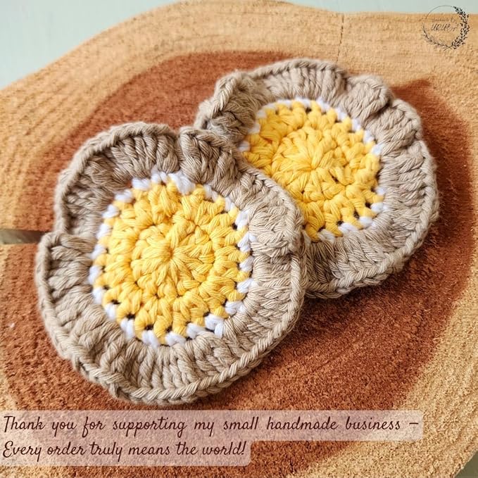 Cotton Crotchet Ruffled Flower Coaster Set (Lemon Sorbet)