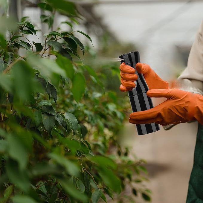 Spray Bottle for Hair (6.8OZ /200ML) Continuous Ultra Fine Mist Sprayer for Hair, Salons, Barber, Plants, Skin Care, Cleaning 2 Pack Black