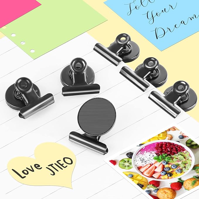 24 Pack Magnetic Clips Fridge Magnets Whiteboard Magnets, Magnet Clips for Teacher Supplies, Refrigerator Magnets for Photo Displays Memo Note