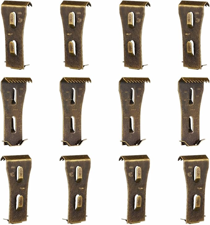 Brick Clips - 12 Pcs Heavy Metal Wall Hangers for 2-1/4 to 2-3/8 Inch Bricks, Outdoors & Home Decor