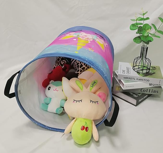 Kids Hamper Girls Unicorn Room Decor,Storage Bins Organizer Toy Box Laundry Basket Large Canvas Collapsible Chest for Home/Dorm/Kitchen/Pet/Office/Closet/Shelf/Gift Baskets