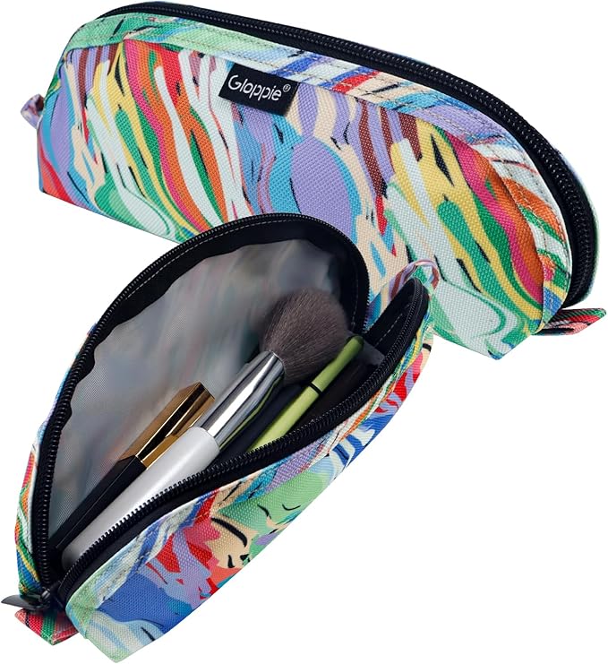Gloppie Travel Makeup Brush Holder - Compact Cosmetic Bag, Spacious Portable Cosmetic Bag for Organizing Your Brushes On-the-go, Watercolor