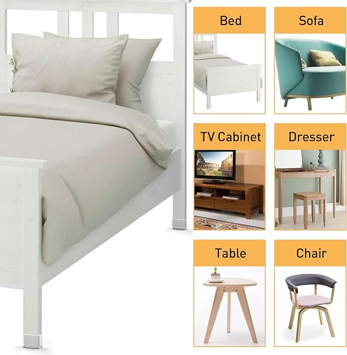 1" x 2" Rectangle Chair Leg Protectors for Hardwood Floors, Silicone Covers to Protect Wood Tile Floors Felt Pads Furniture Leg Caps Reduce Noise,Easy to Move.16 PCS Clear.