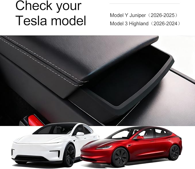Center Console Storage Organizer for Tesla Model 3 Highland Model Y Juniper Sunglasses Holder Phone Key Armrest Storage Box Car Interior Upgrade Accessories
