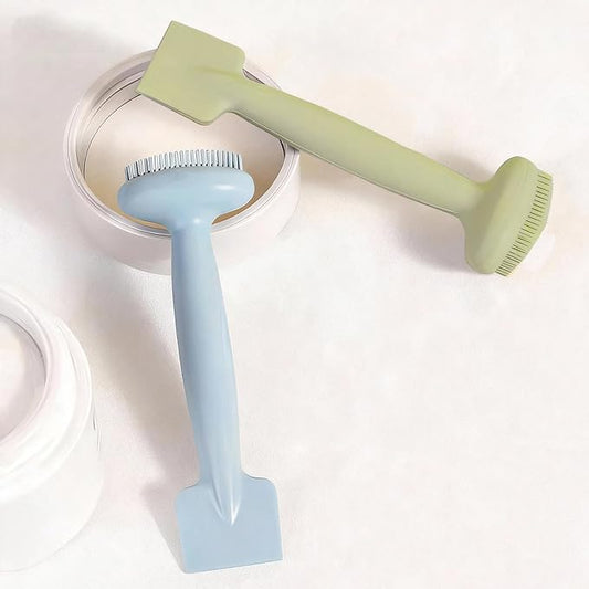 2 Pack Silicone Face Scrubber,2 in 1 Facial Cleansing Brush & Face Mask Applicator, Face Exfoliator Scrubber Waterproof Home Spa Facial Brush for Sensitive Skin(Dusty Blue and Sage Green)