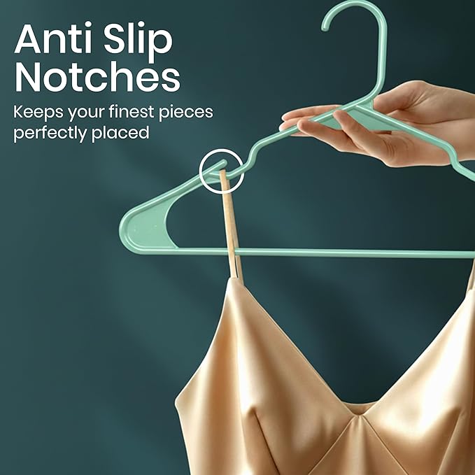 Utopia Home - Plastic Hangers 30 Pack - Space Saving Clothes Hanger - Durable and Strong Closet Organizers and Storage Makes It Ideal Stocking Stuffers or Apartment or Dorm Room Essentials (Aqua)