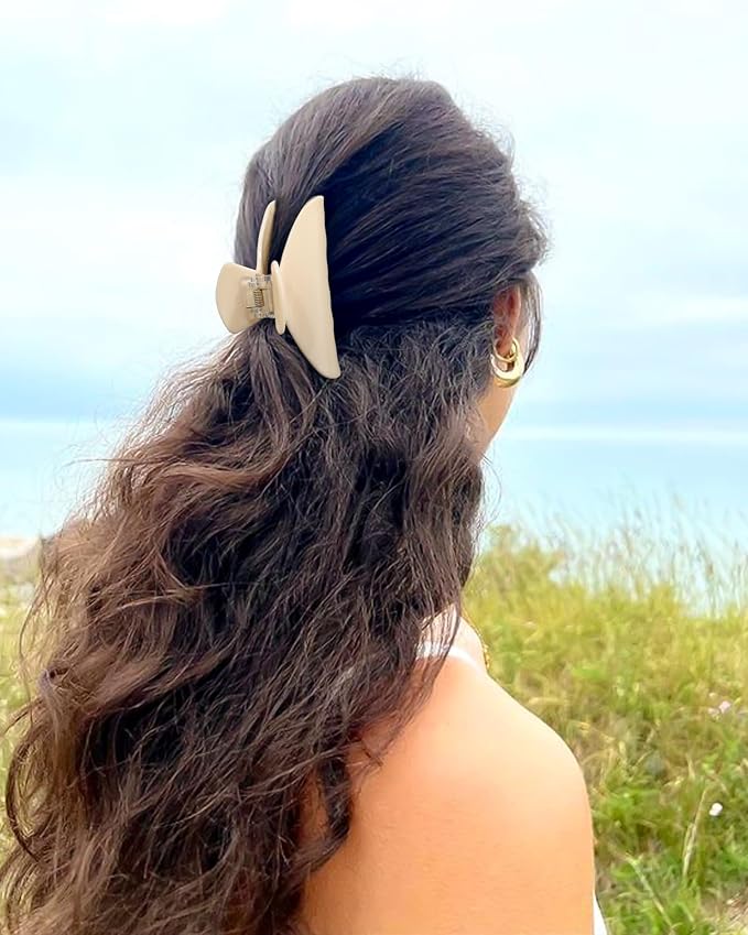 4Pcs Large Acrylic Hair Claw Clips - Strong Hold Thick Hair Banana Barrettes for Women Girls (Hair Clips, Banana