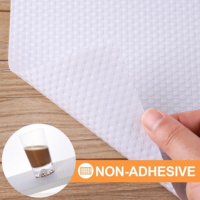 FLPMIX Shelf Liner 24 inch Wide - Waterproof Cabinets Liners, Non Adhesive, Easy to Cut Under Sink Mat Liners for Kitchens Drawer, Shelves, 24 X 300Inch White