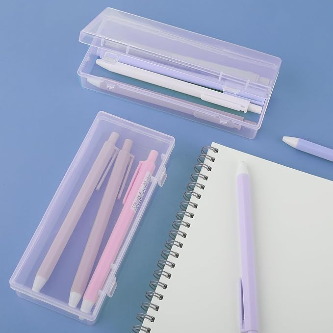 6 Inch Plastic Storage Boxes, 3 Pcs Rectangular Small Storage Containers with Hinged Lids Clear Storage Organizer Box for Small Items Art Craft Jewelry Accessories, 6.1 × 2.5 × 1.2 inches