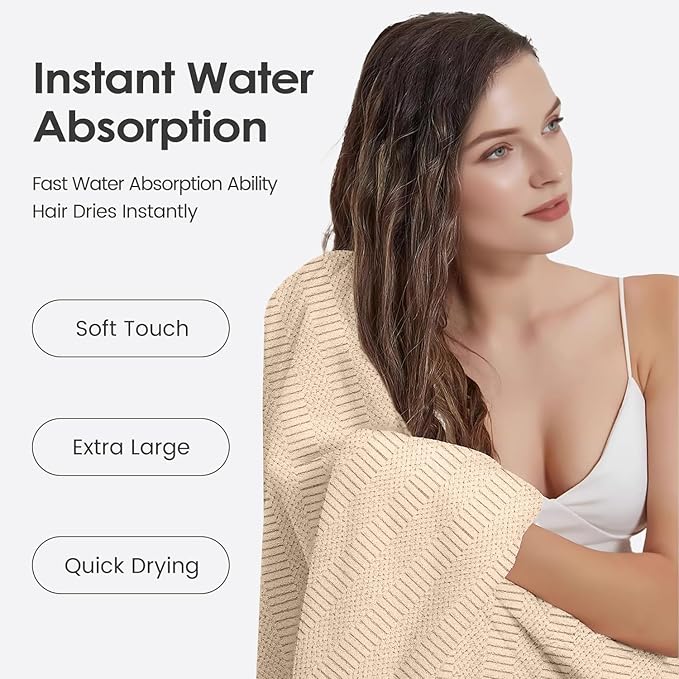 JML Microfiber Bath Towels Set of 2, Large Microfiber Body Towel for Adult, 30" x 60", Oversized, Soft, Super Absorbent, Fast Drying, Use for Sauna, Gym, Sport, Fitness, Yoga, Diamond Cross Grid Camel
