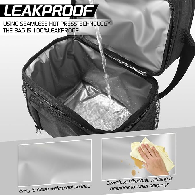 Insulated Lunch Bag for Women Men, Reusable 3 Layers Lunch Box Women, Expandable Reusable Water-resistant Lunch Box for Work Travel Office Picnic Hiking