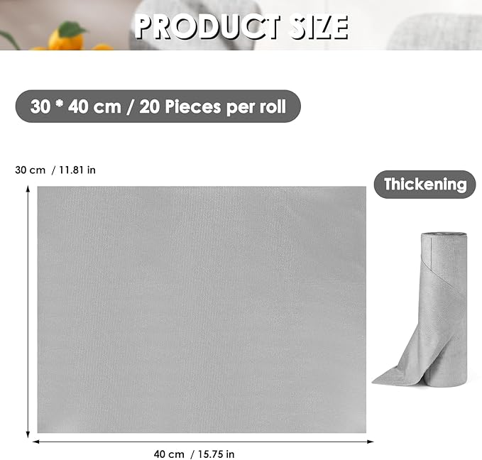 Microfiber Cleaning Cloth, 20 Sheets Glass Cleaning Cloth 11.8" x 15.7", Reusable Towels Kitchen Cleaning Wipes Lint Free Rags for Laptop Camera Lenses LCD Screens (Gray, 11.8" x 15.7")