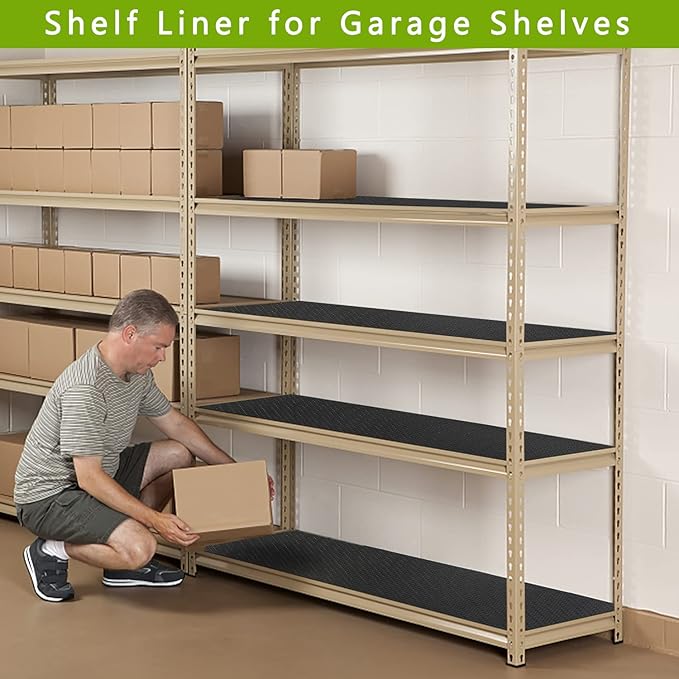 HooTown Shelf Liner Kitchen Cabinet Drawer Mats 23.6 Inch Wide x 32.8 Feet Long, Non Slip EVA Plastic Water Resistant Pad for Bathroom Drawers, Shoe Shelves, Under Sink, Black